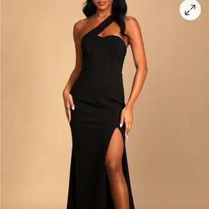 Lulu's Chic Black Asymmetrical Dress